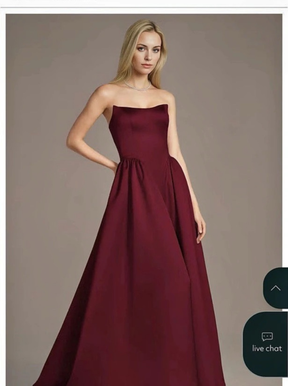 Galina Signature Strapless Satin Basque Waist Ball Gown Strapless Floor-Length -